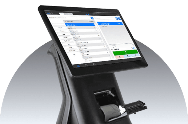 All-in-One Desktop POS System with touchscreen and built-in printer