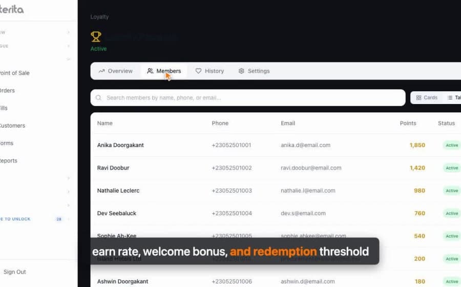 Loyalty rewards built in